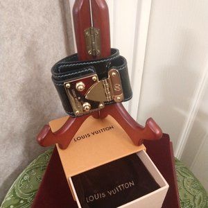 Louis Vuitton Patent Leather Damier Cuff Bracelet